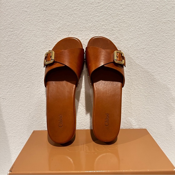 Chloé Jeannette Platform Slide Sandals in Ginger Brown, Size 40, New in Box - Picture 3 of 14